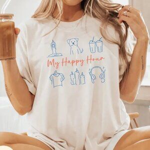 Cute Dog Shirt, My Happy Hour Tee, Dog Lover Gift Shirt